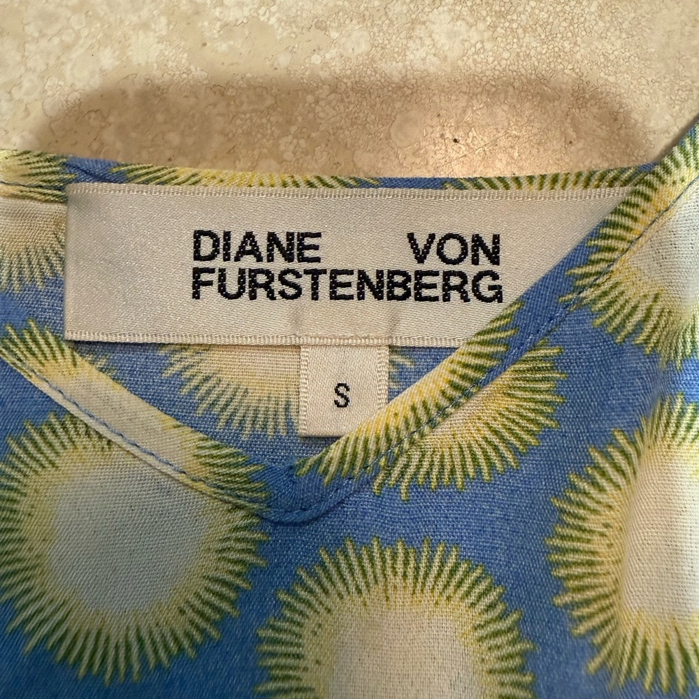 Diane Von Furstenberg Blue and Yellow Tank Top